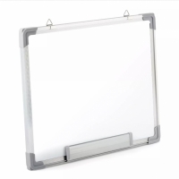 Set tabla magnetica de perete cu magneti, burete si markere, Otel/PP/Aluminiu, 50x40 cm, alb, Vivo TK0127